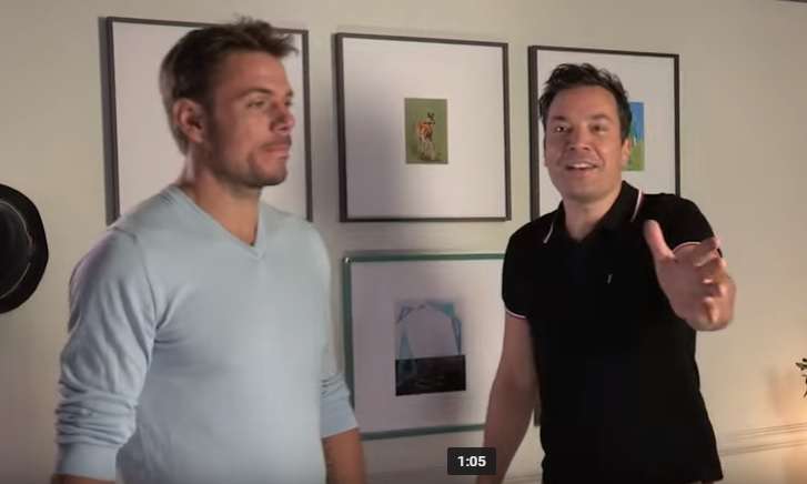 Jimmy Fallon garon me tenistin kampion Stan Wawrinka (Video)