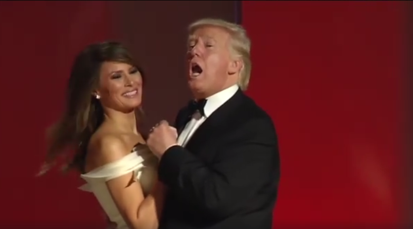 Trump edhe këndoi në vallëzimin e parë si President (VIDEO)