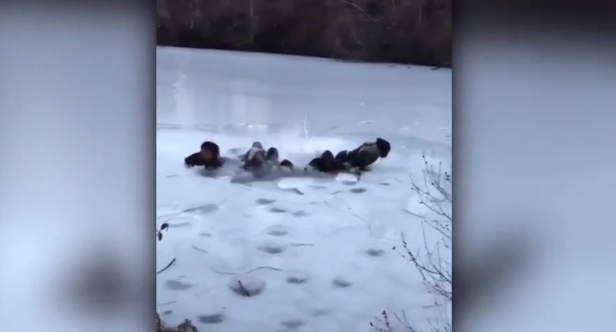 E frikshme: Adoleshentëve iu thyhet akulli teksa bënin selfie (VIDEO)