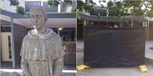 Mbulohet statuja "e shpifur" në shkollën katolike (Foto)