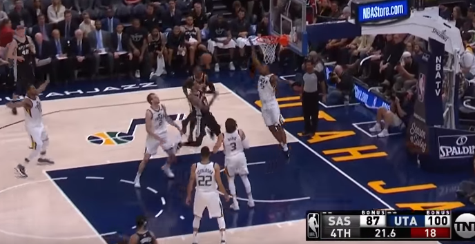 Utah mposht Spurs (VIDEO)