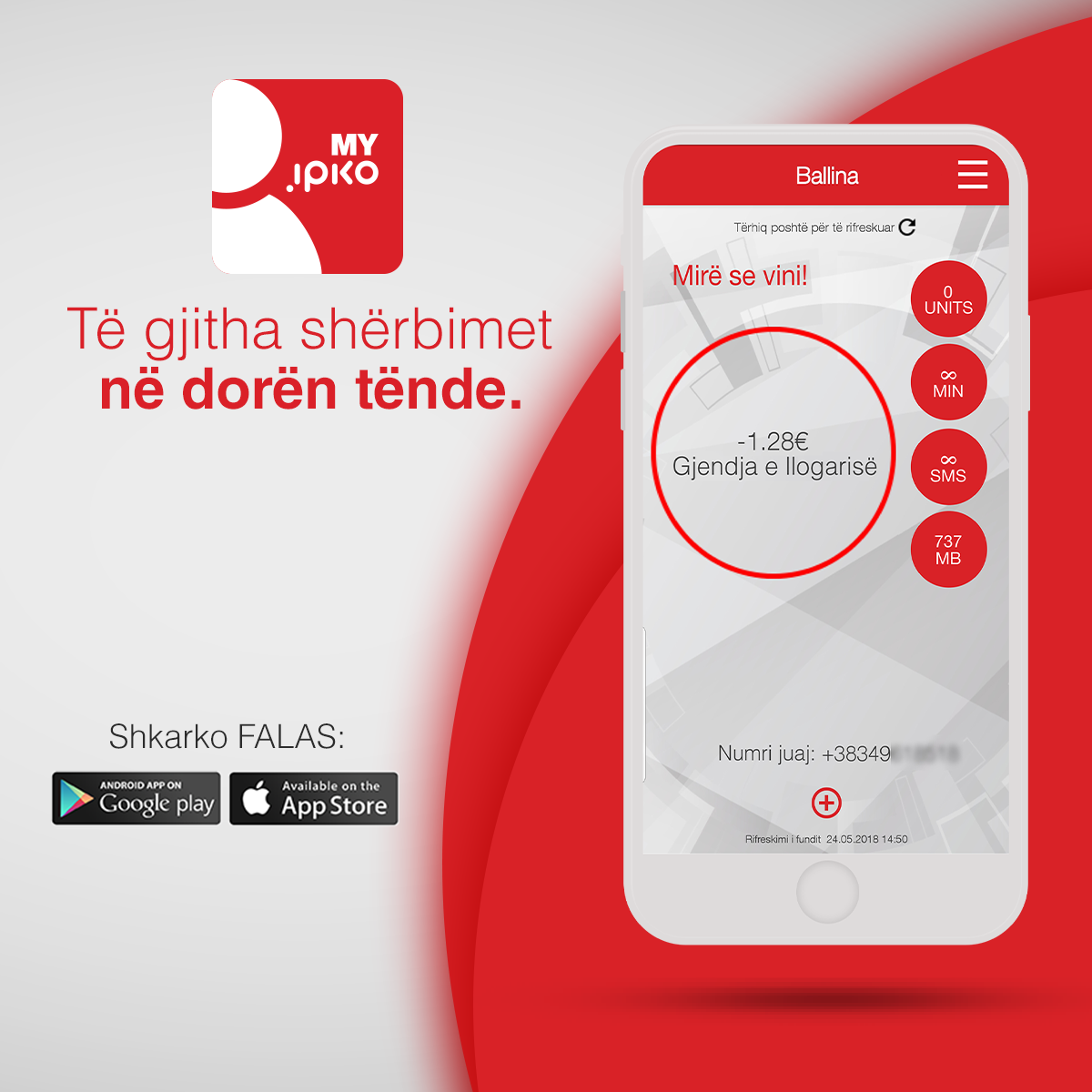 Rimbushni telefonin personal tashmë përmes aplikacionit ''MY IPKO''
