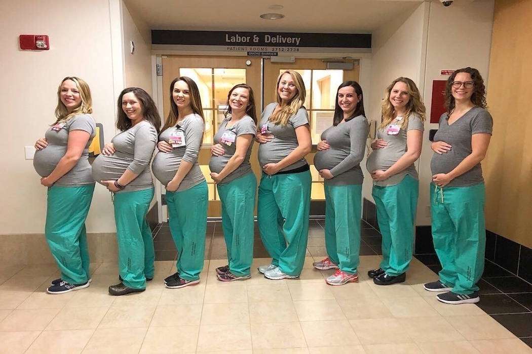 Nëntë infermiere nga i njëjti spital, shtatzënë në të njëjtën kohë (FOTO)