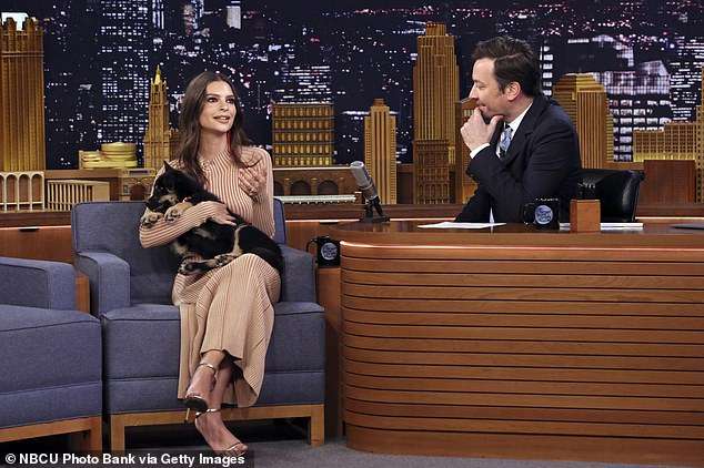 Emily Ratajkowski merr qenin e saj në emision (VIDEO)