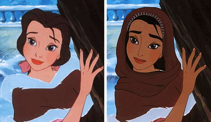 Si do të dukeshin princeshat e Disney nëse do t'i takonin racave të tjera?
