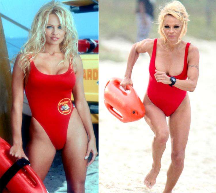 Pamela Anderson vesh bikinet ikonike të "Baywatch" në takimet e dashurisë