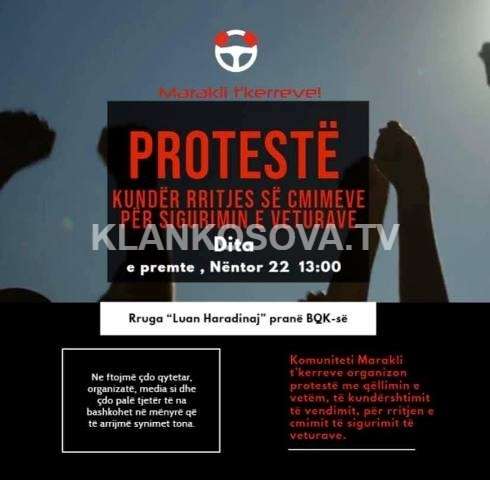 "Marakli t'kerreve" të premten në protestë kundër shtrenjtimit të sigurimit të veturave