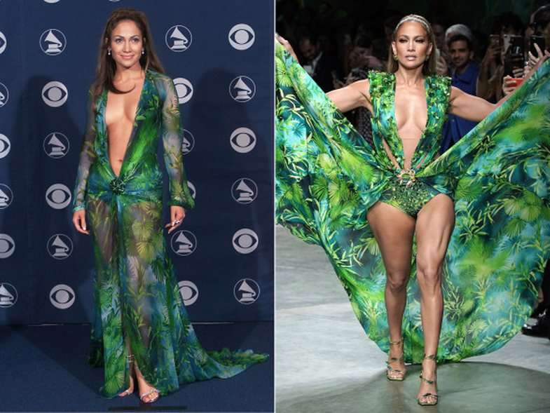 Jennifer Lopez shfaqet kreative me fustanin e Versaces (FOTO)
