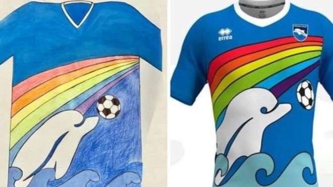 Klubi futbollistik Pescara miraton dizajnin e djaloshit për fanellat e tyre