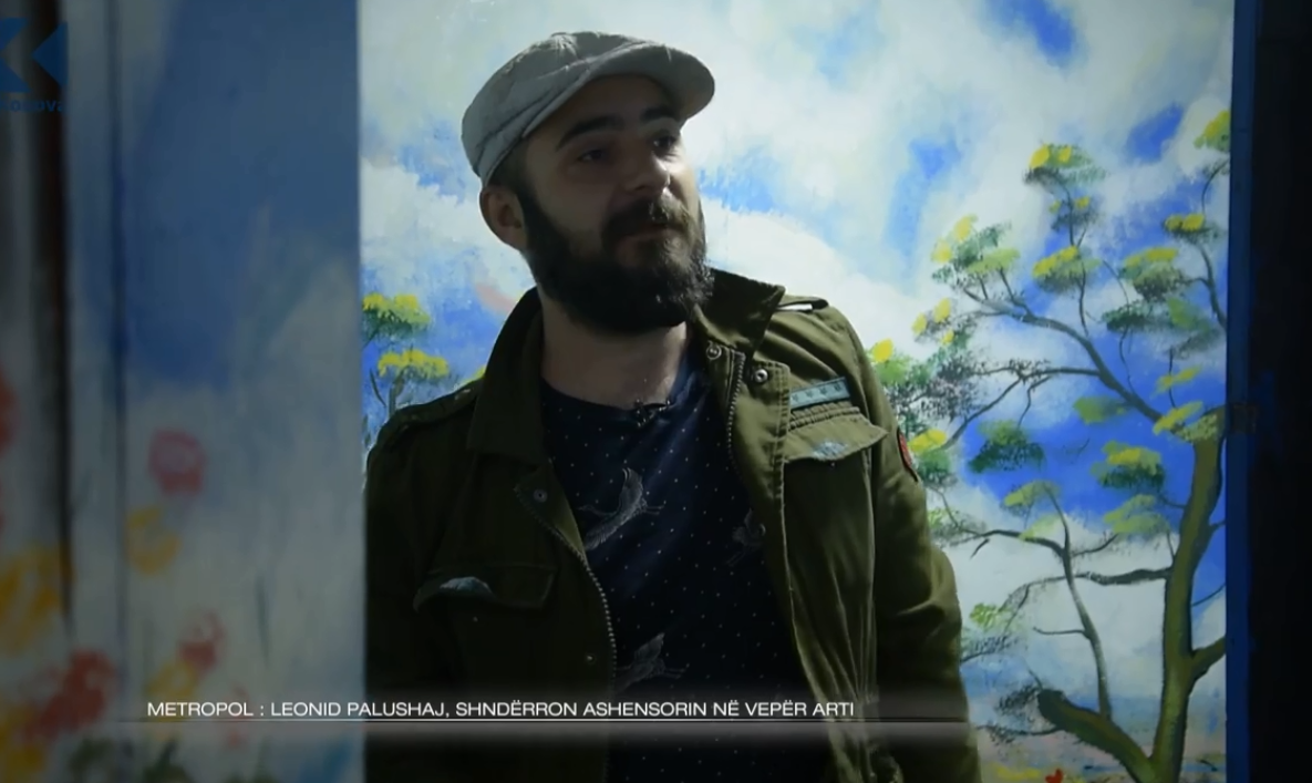 Ashensori i shndërruar në vepër arti nga piktori Leonid Palushaj (VIDEO)