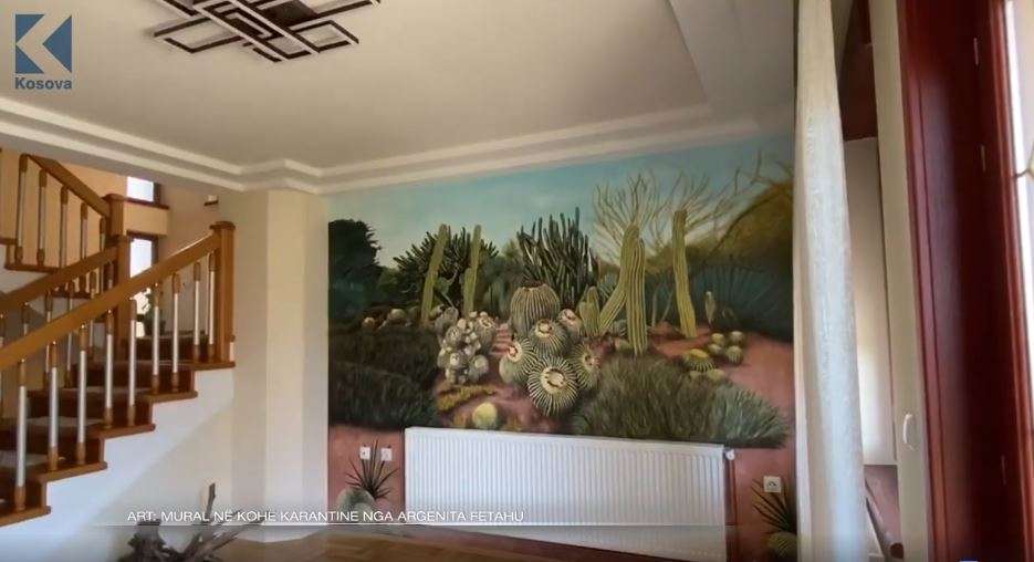 Murale në kohë karantine punuar nga Argenita Fetahu (VIDEO)