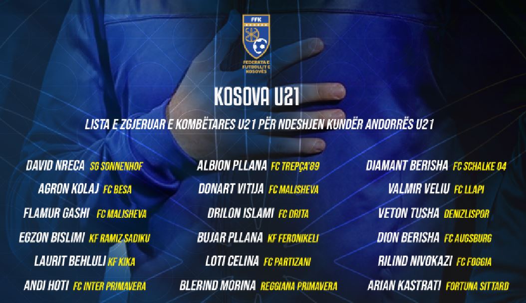 Zbulohet lista e Kosovës U21 për ndeshjen me Andoren (FOTO)