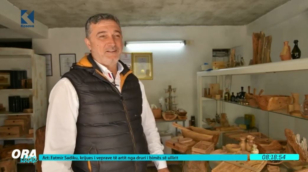 Fatmir Sadiku, krijues i veprave të artit nga druri i bimës së ullirit (VIDEO)