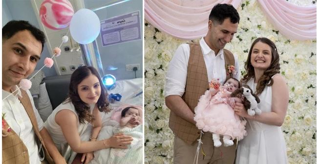 Një çift martohet në spital, vajza e tyre e sëmurë bëhet shoqëruesja e nuses