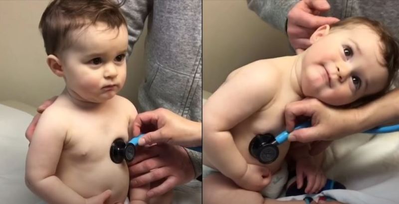 Momente qesharake kur foshnjat takojnë për herë të parë mjekun (VIDEO)
