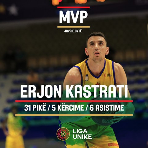 Erjon Kastrati, MVP i xhiros së dytë në Ligën Unike