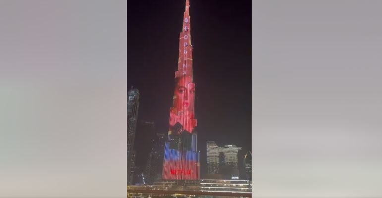 Ronaldo e uron të dashurën për ditëlindje, me imazhin e saj në kullën “Burj Khalifa” (VIDEO)