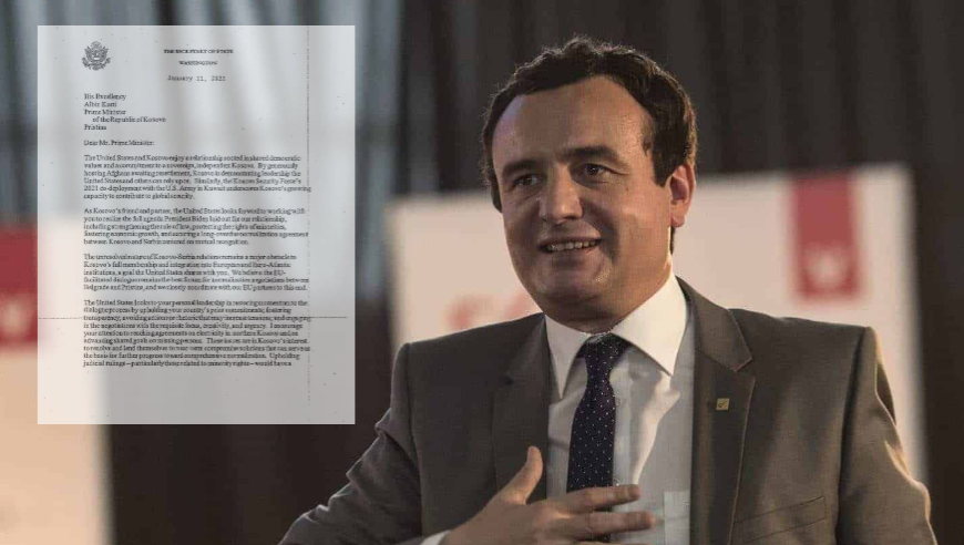 Kjo është letra e Blinken që sipas Kurtit vlen të rilexohet (Dokument)