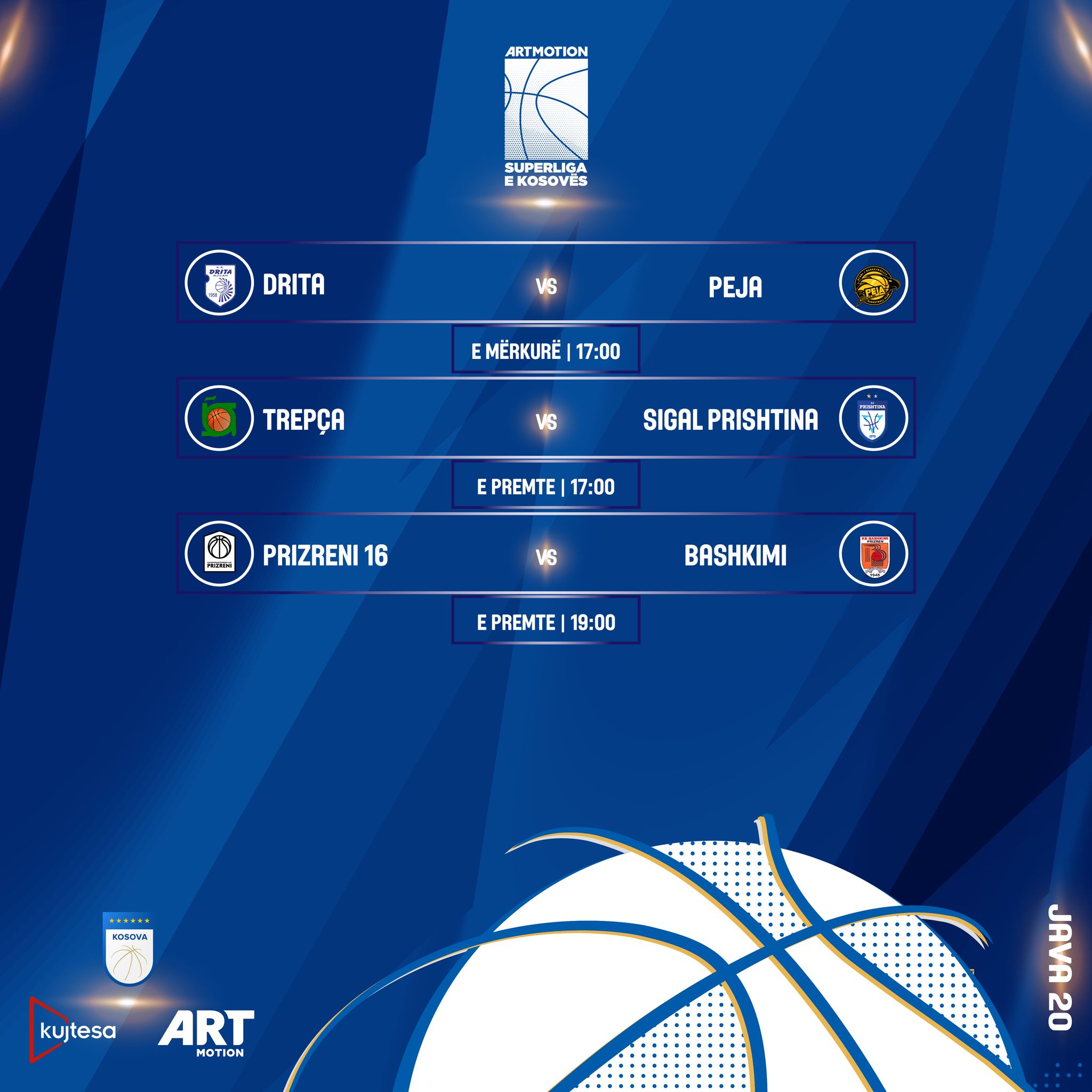 Superliga e Kosovës në basketboll me dy përballje interesante