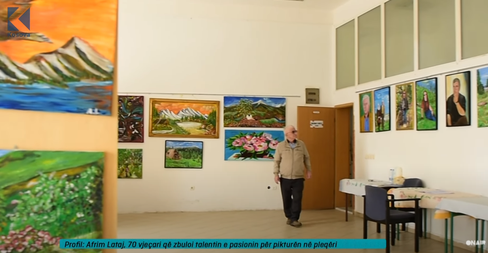Afrim Lataj, 70-vjeçari që zbuloi talentin e pasionin për pikturën në pleqëri (VIDEO)