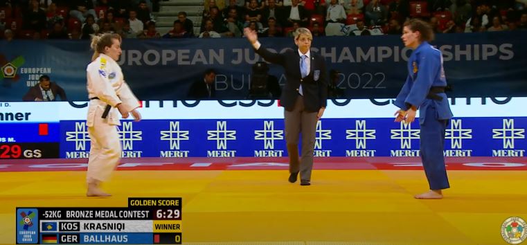 Distria Krasniqi fiton medaljen e bronztë në Kampionatin Evropian