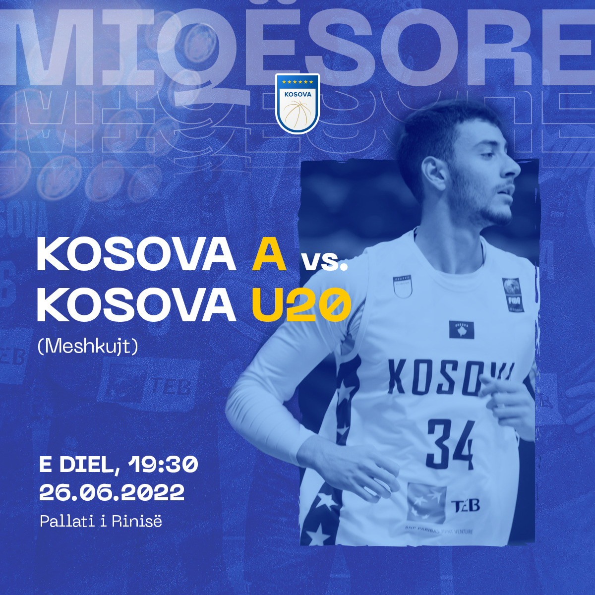 Të dielën ndeshje kontrolluese mes Kosovës A dhe Kosovë U-20