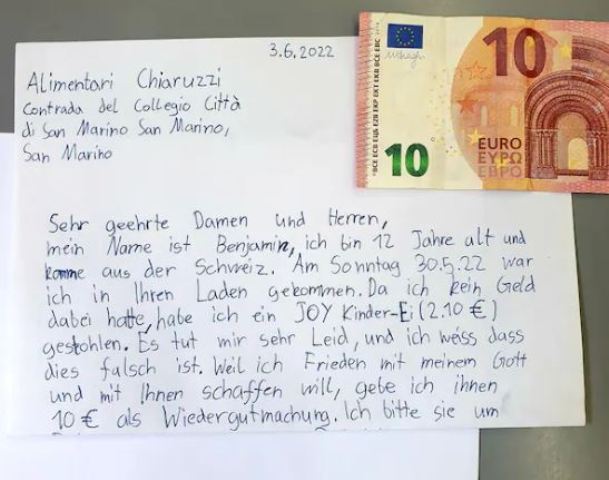 E vodhi një çokollatë në dyqan, 12 vjeçari kërkon falje përmes letres