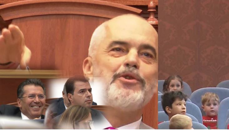 Pasi ndërpreu fjalimin, Rama iu thotë fëmijëve që ishin në Kuvend për Berishën: Erdhi gogoli (VIDEO)