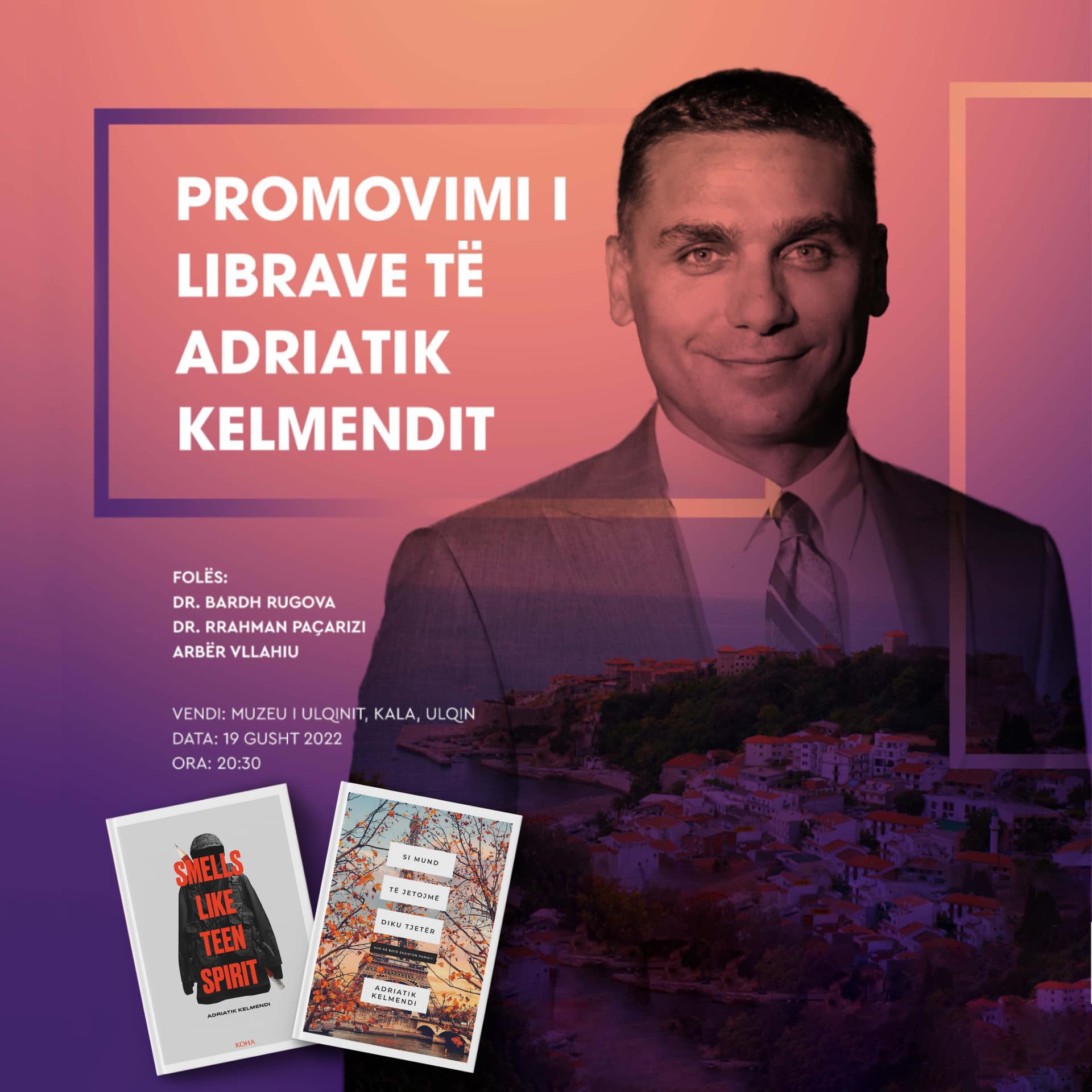 Të premten promovohen dy libra të Adriatik Kelmendit, organizimin u ftua ta mbajë në Kalanë e Ulqinit