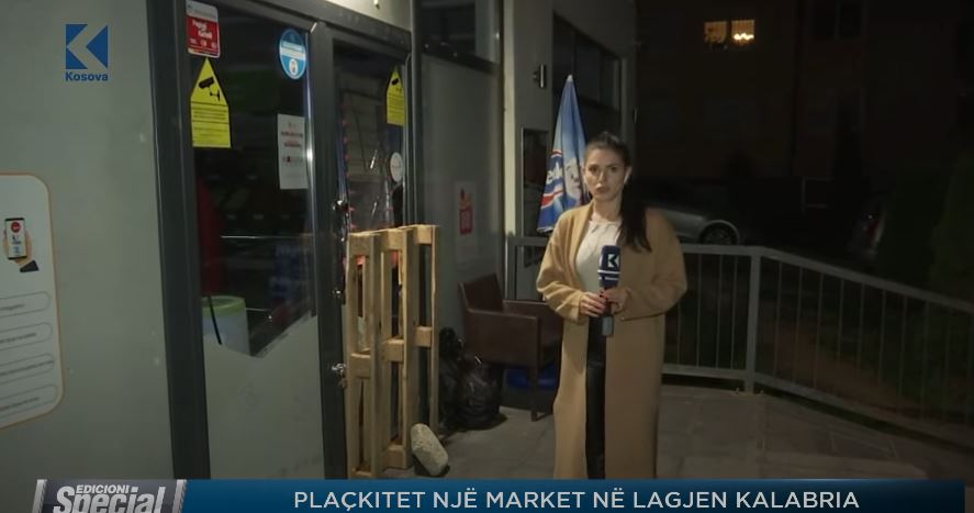 Tentim plaçkitje në një market në lagjen Kalabria në Prishtinë (VIDEO)