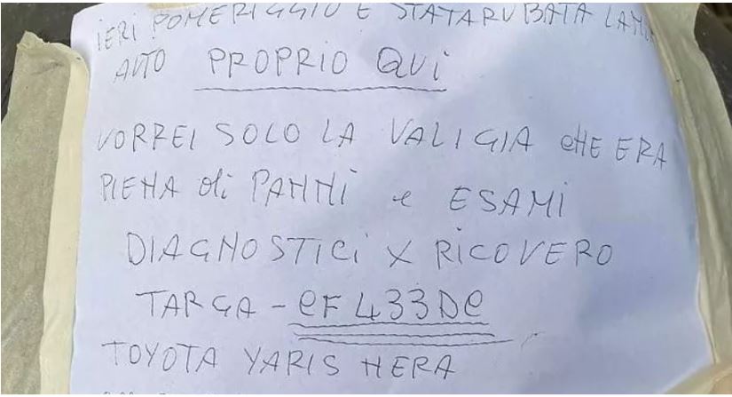 I vodhën makinën, i moshuari ofron 1000 euro t’i kthejnë analizat mjekësore që kishte brenda