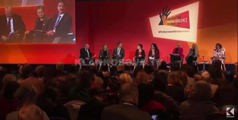 Gruaja e dhunuar në luftë ndihet e ofenduar nga prezenca e Daçiqit, lëshon takimin në Londër (VIDEO)