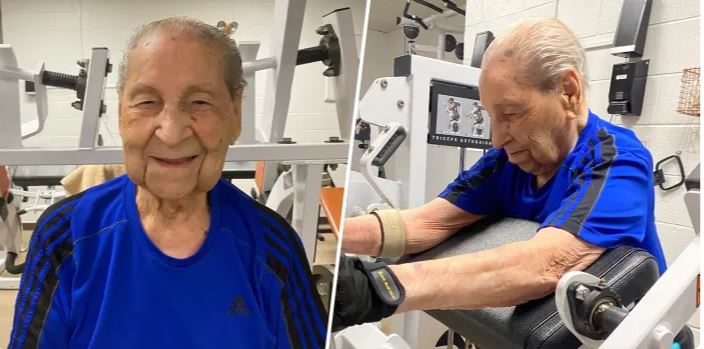 100-vjeçari që kalon nga tre orë në ditë në fitnes (VIDEO)