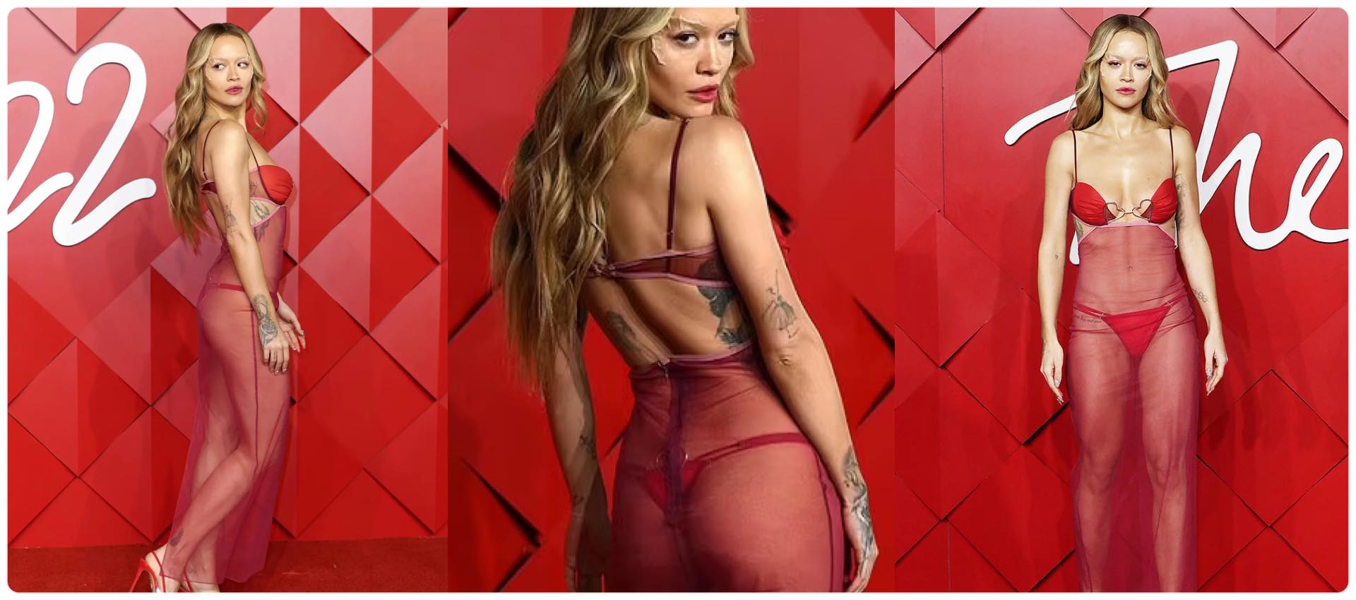 Rita Ora paraqitet me fustan super transparent në "BFA 2022"