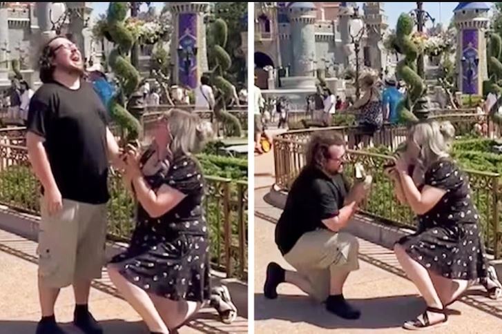 Gruaja i propozon të dashurit të saj dhe merr një reagim të papritur (VIDEO)