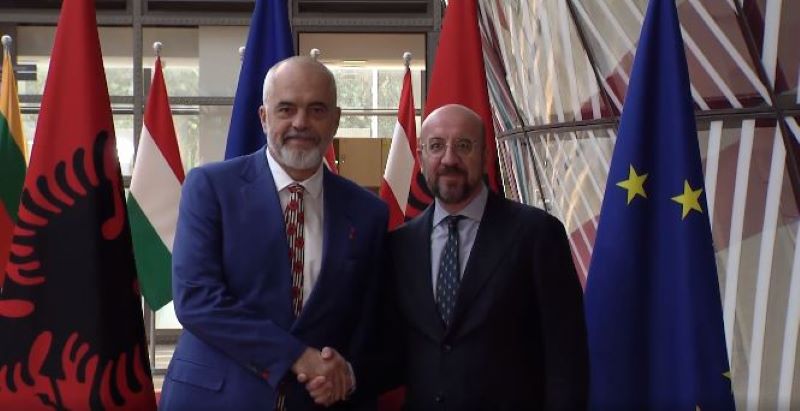 Edi Rama pritet nga Presidenti i Këshillit Evropian në Bruksel (VIDEO)