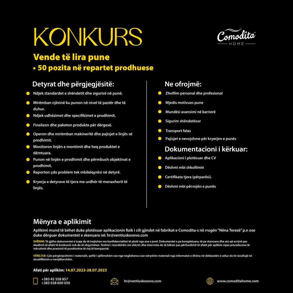 konkurs comodita
