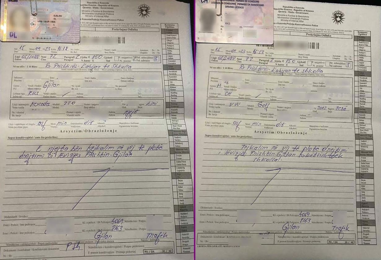 Gjilan, u merret leja për tre muaj dy shoferëve që tejkaluan në vijë të plotë