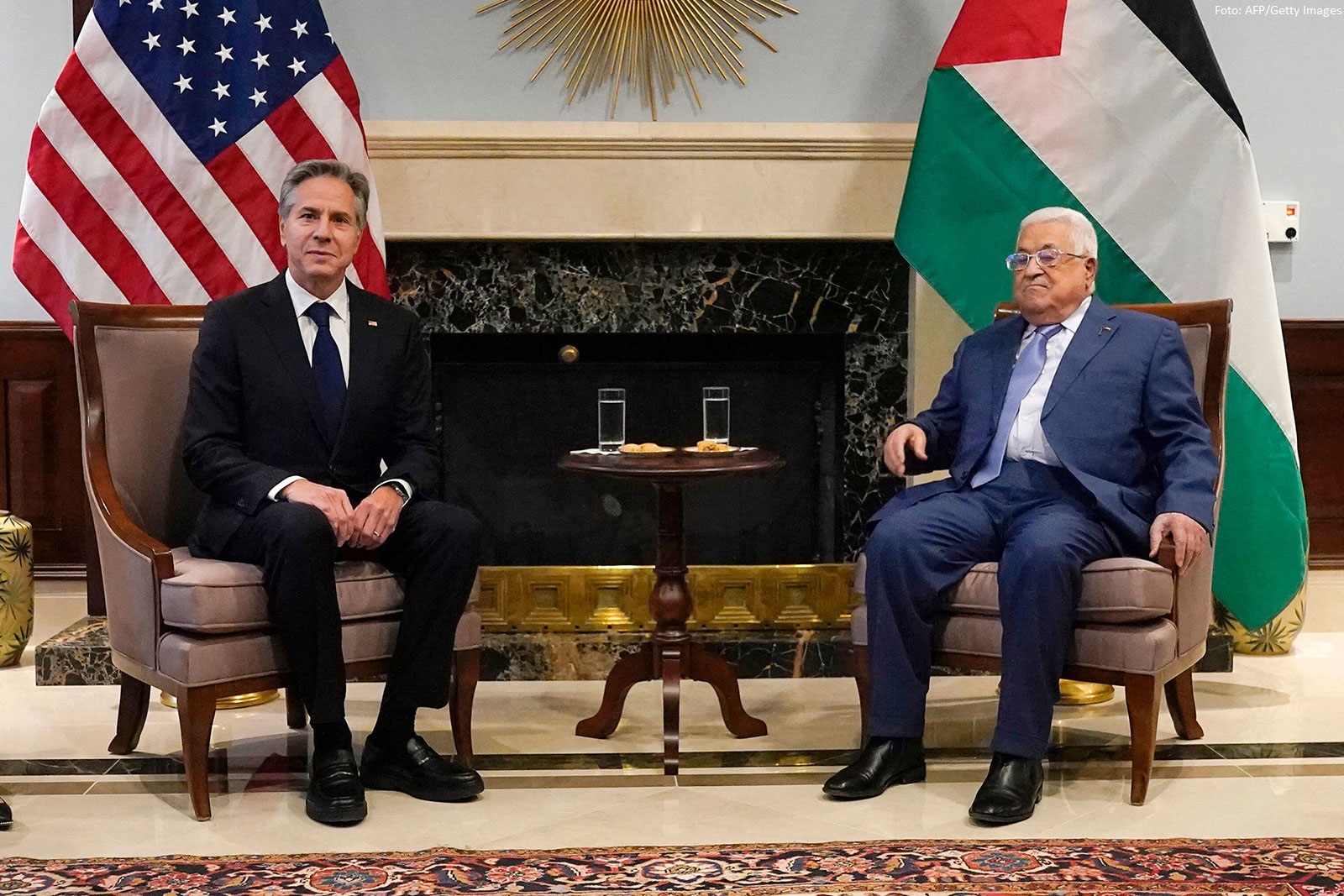 Blinken takohet me presidentin e Autoritetit Palestinez