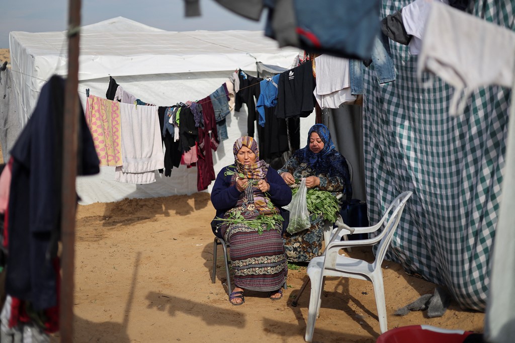 Palestinezët e zhvendosur strehohen në jug të Gazës (FOTO)
