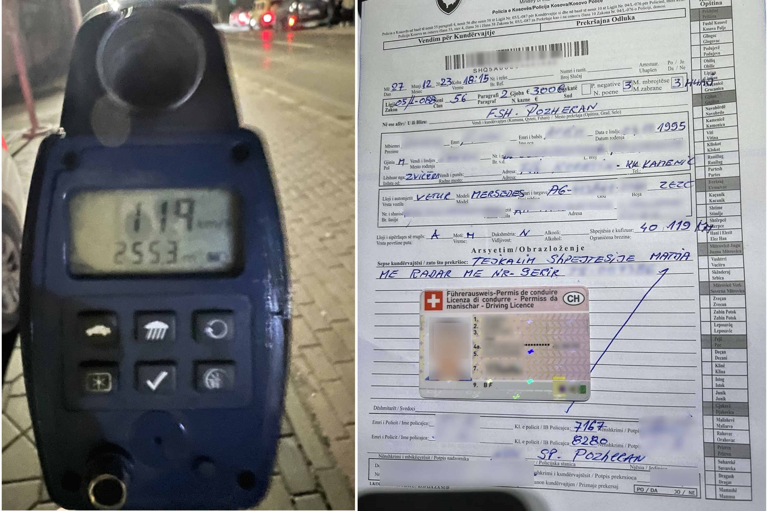 Viti: Shtetasi i Zvicrës tejkaloi shpejtësinë gati trefish, 300 euro gjobë e 3 muaj pezullim nga ngasja