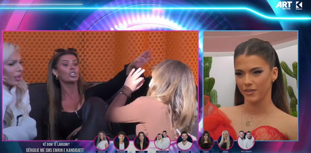 Klipi që pasqyron në detaje si nisi përplasja mes Santianës dhe Shqipes (VIDEO)