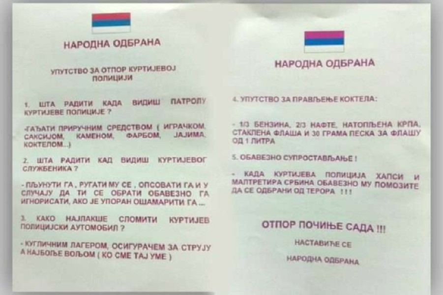 Fletushkat në veri: Bastisen katër lokacione, ndalohen dy persona
