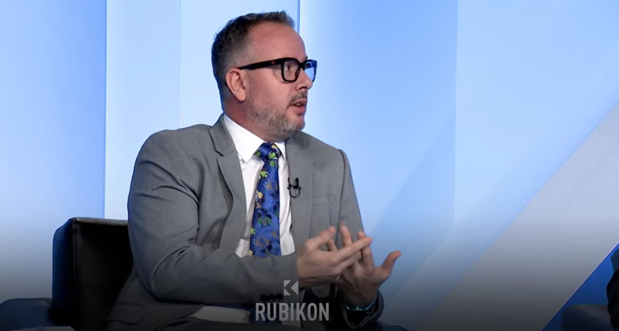 Opinionisti Vehbi Kajtazi në Rubikon, më 13 shkurt 2024.
