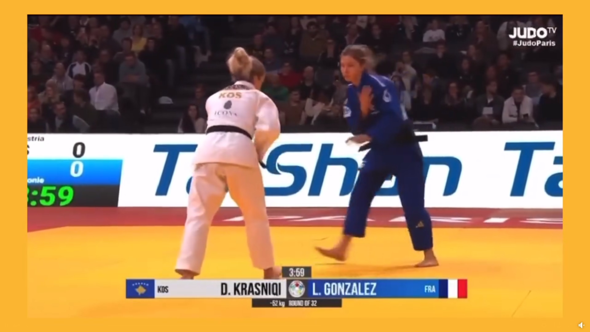 Grand Slam Paris: Distria Krasniqi në gjysmëfinale, Nora Gjakova në repasazh