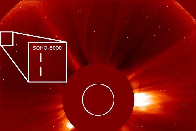 5000 kometa të identifikuara tani, falë anijes kozmike SOHO të Agjencisë Evropiane të Hapësirës