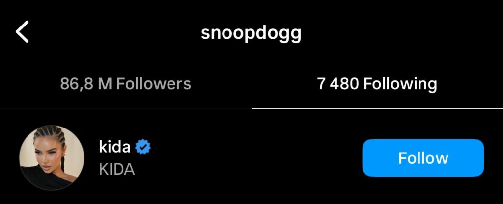 Snoop Dogg e bën ‘follow’ Kidën në Instagram
