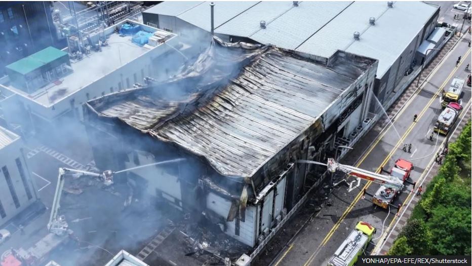 Shpërthimi i baterive në fabrikën e Koresë së Jugut, 22 të vdekur