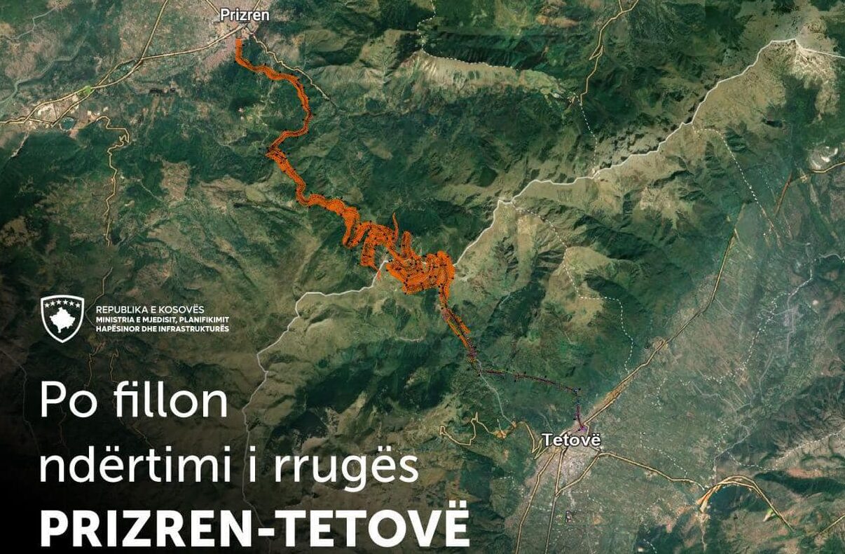 Skica e rrugës Prizren-Tetovë
