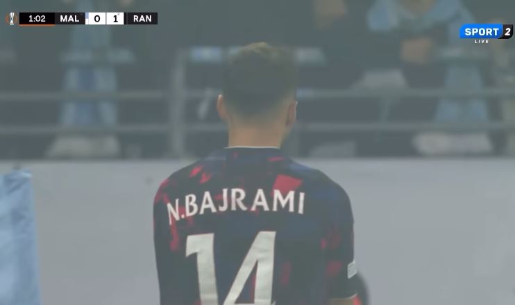 Rangers - Malmo, Nedim Bajrami lojtar i ndeshjes